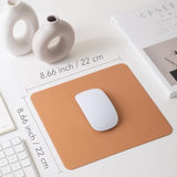 Slim Mouse Pad For Home/Office, Portable Mouse Mat For Computer & Laptop, Fabric Style Vegan Leather, Non-Slip Base, Compatible With Laser And Optical Mouse, 8.66” X 8.66” (Light Grey)