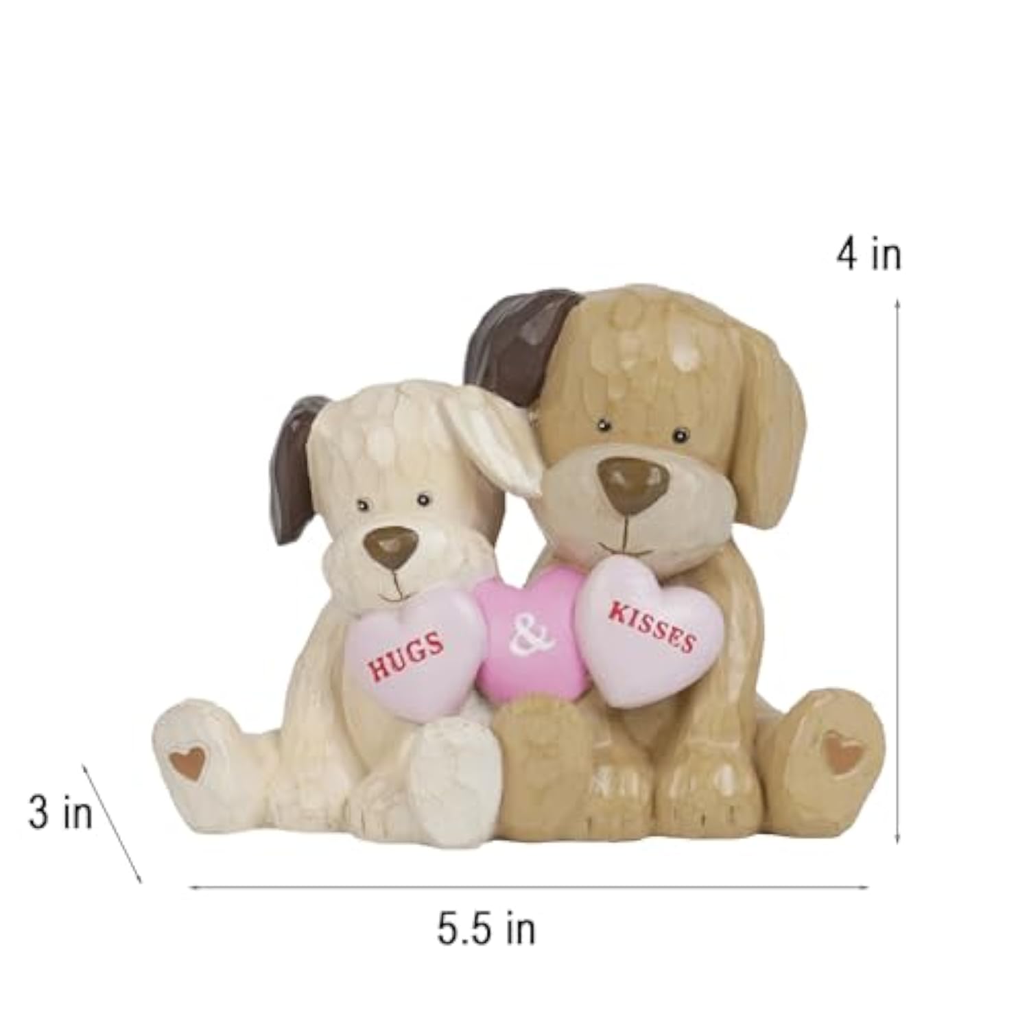 Valentine'S Day Decor - Resin Dog Couple Statues Anniversary Wedding Gifts Heart Gifts For Her Hugs Figurines Decor For Sweet Home Table