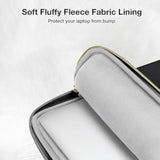 MOSISO Puffy Laptop Sleeve 13.3 inch, 13-14 inch Laptop Sleeve Compatible with MacBook Air/Pro 13 / Pro 14, HP Dell Acer ASUS Lenovo, Grid Quilted Puffer Bag with Vertical Pocket & Side Handle,Black