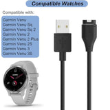 Replacement Charger Cable for Garmin Venu 3/2/SQ Series with Grey Dust Plug