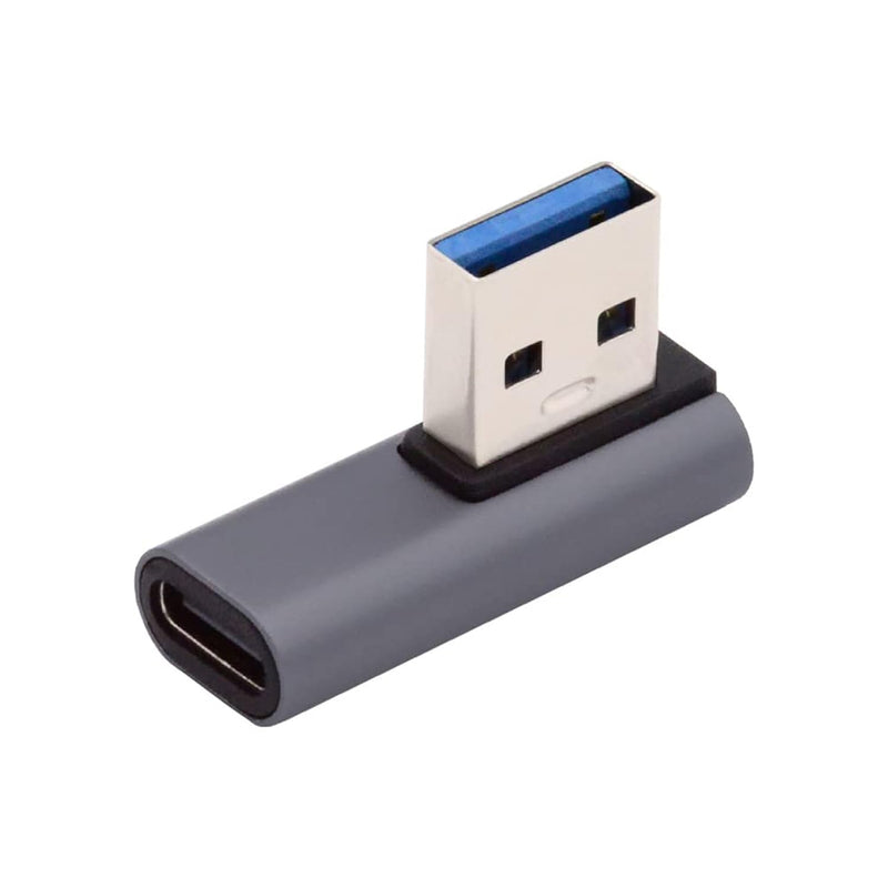 Cablecc USB-C Type C Female 90 Degree Left Angled Low Profile to USB 3.0 A Mal