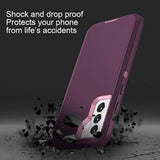 For Galaxy S21 5G Case Shockproof Dust/Drop Proof 3-Layer Full Body Protection [Without Screen Protector] Rugged Heavy Duty Cover Case For Samsung Galaxy S21 5G 6.2 2021, Purple/Pink