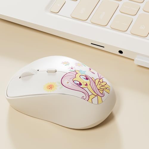 Fluttershy Rechargeable Wireless Mouse - 4-Button Silent Click Mouse With 3 Adjustable Dpi (1000/1200/1600), 2.4Ghz Wireless For Windows/Mac - Compact & Ergonomic Design, Cream