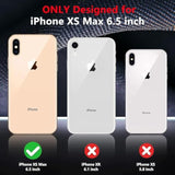 For Iphone Xs Max Case 6.5 Inch With Ring Stand, With 2 Pack Glass Screen Protector,Heavy-Duty Shockproof Rugged Military Grade Cover With Magnetic Car Mount (Rainbow Pink)