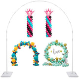 Balloon Arch Stand, 7.5Ft Large Round Backdrop Frame, Adjustable Half Circle Arch, 2 Set Reusable Metal Ballon Column Kit With Base 3In1 For Birthday, Wedding, Graduation, Baby Shower Party