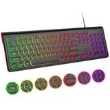 Computer Keyboard Wired, Plug Play Usb Keyboard With Large Number Pad, Caps In