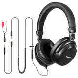 Long Cord Headphones For Tv And Pc With Volume Control And Mic, 21.6Ft/6.6M Extended Cable With Clip, Rca & 3.5Mm Aux Audio, Fold-Flat Stereo Over Ear Wired Tv Headphones, Sm-906Tv