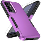 For Samsung Galaxy S25 Case With Hd Screen Protector, Military-Grade Shockproof & Dual-Layer Protection, Anti-Slip Grip Design Phone Case, Purple