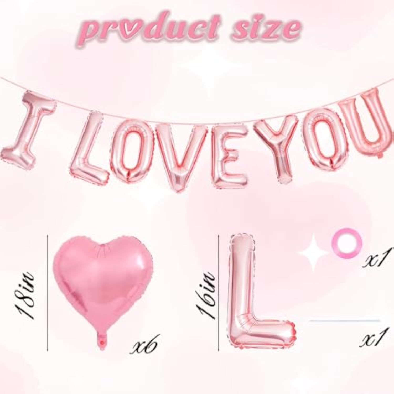 16In I Love You Balloons, 6Pcs Heart Shaped Balloons, Perfect For Bachelor,Bachelorette Parties, Engagement Parties, Valentine'S Day, And Bridal Parties.