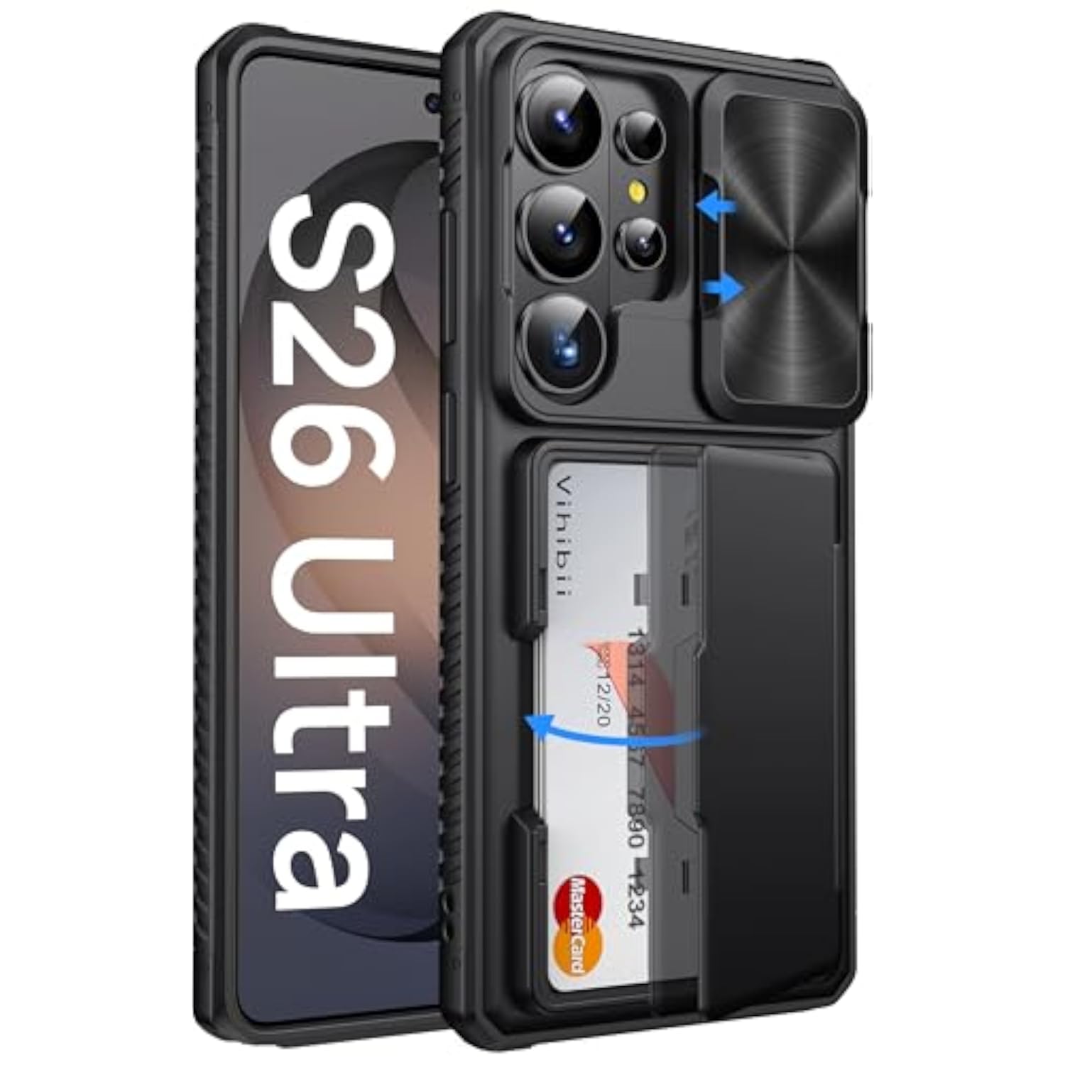Samsung Galaxy S26 Ultra Premium Card Holder Wallet Case, Black