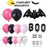 Pink Halloween Balloon Arch Kit: Bat & BOO Decor - 169 Pcs