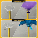 Gold Balloon Stand Set Of 2, 1 To 5.25 Ft Adjustable Metal Balloon Column For Both Floor Stand And Table Centerpieces