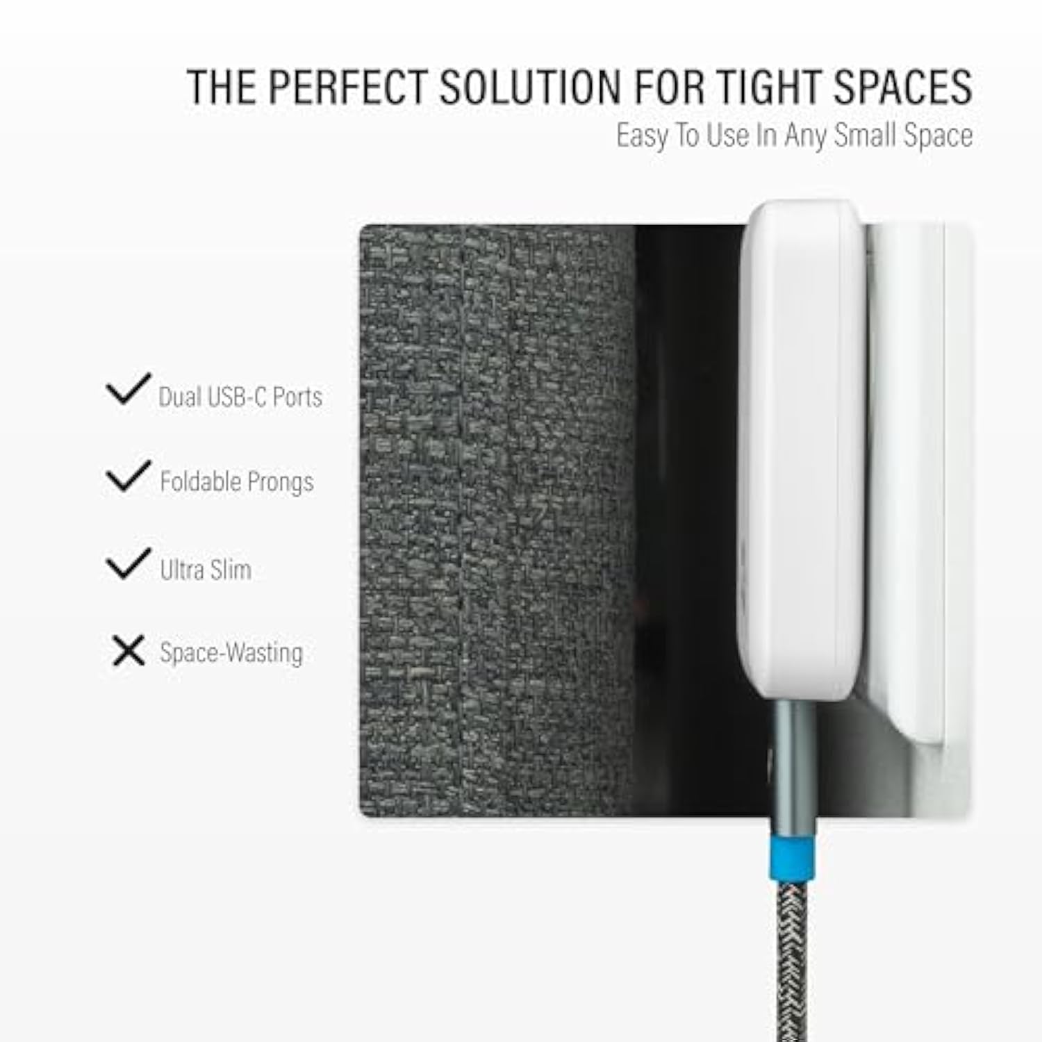 Wally Ultra Flat Wall Charger, 65W Slim Fast Wall Charger With Dual Usb-C, Travel Power Adapter For Macbook Iphone 17/16/15/14/13 Pro Max Samsung Galaxy Pixel Laptops Kindle Ipad Airpod Tablets