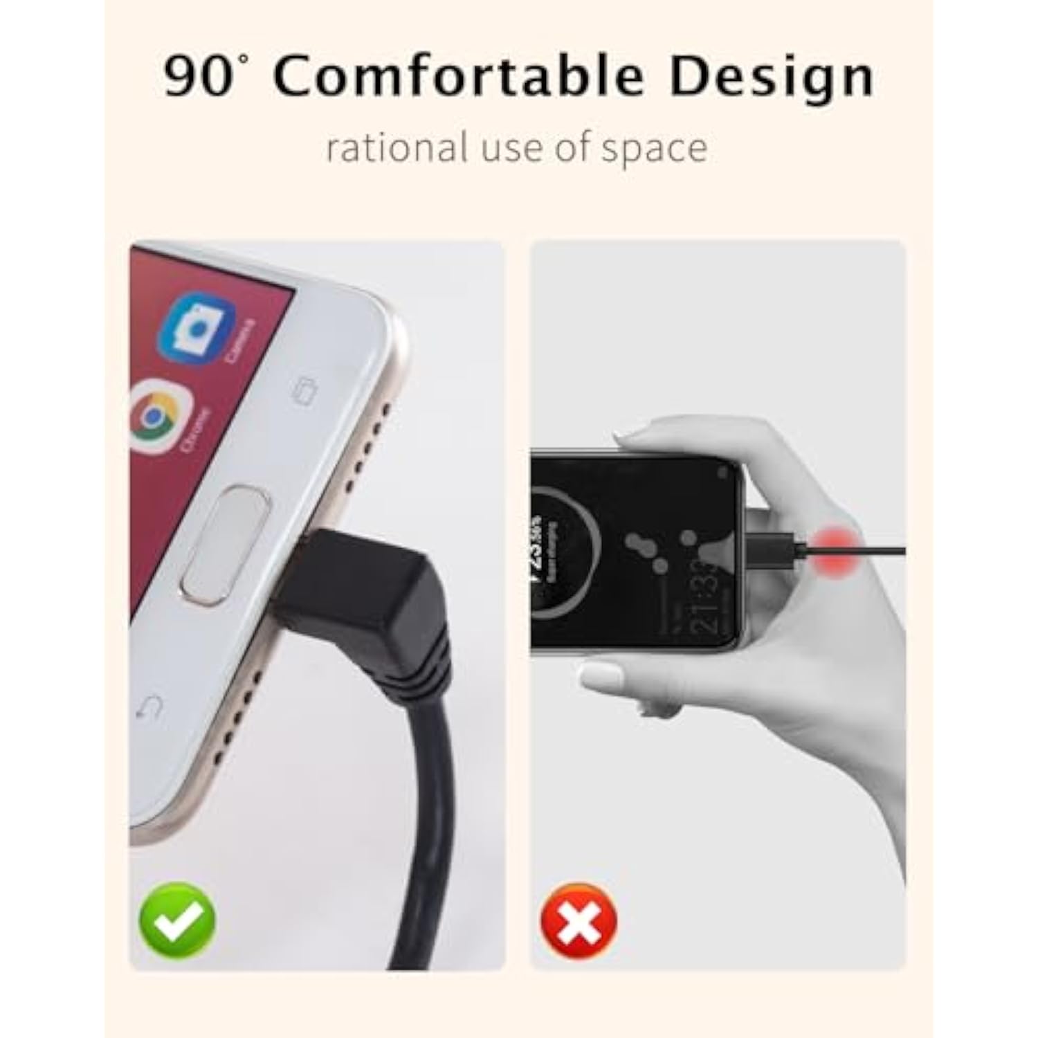 5Ft 90 Degree Usb Type C Cable, Usb A 3.0 To Usb C 3.1 Up & Down Angle Charging Cable Suitable For Mobile Phones, Tablets, Laptops, Usb Chargers, Game Consoles, Etc 1.5M/5Feet