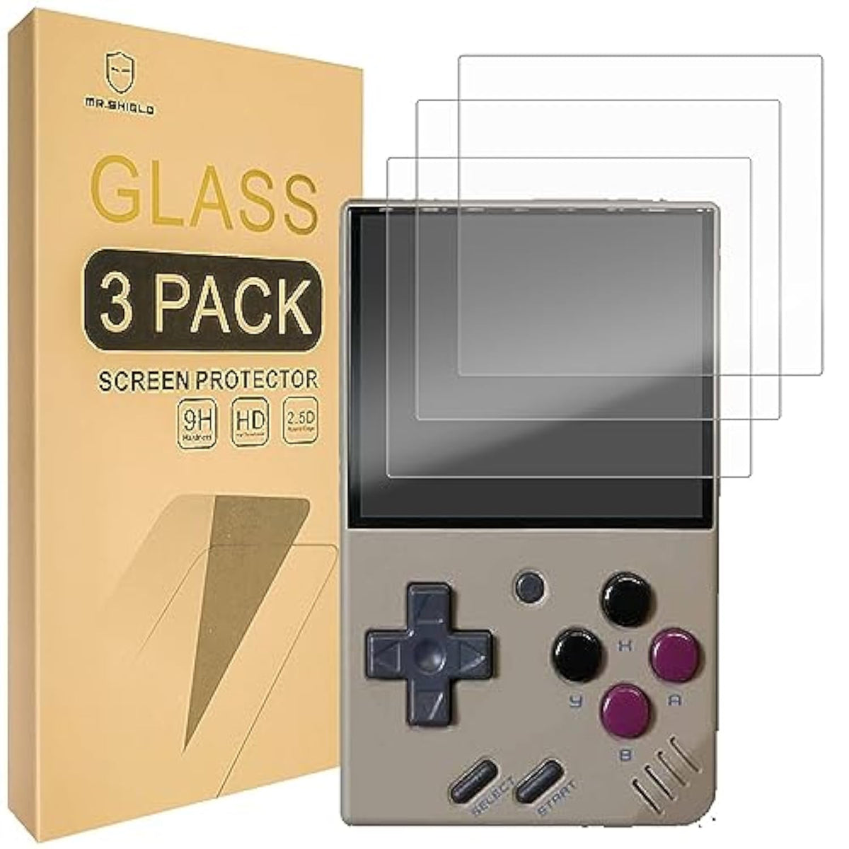 [3-Pack] Screen Protector For Miyoo Mini+ / Miyoo Mini Plus [Tempered Glass] [Japan Glass With 9H Hardness] Screen Protector