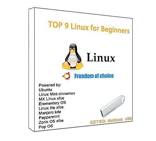 32Gb 9-In-1 Linux Bootable Usb For Ubuntu,Linux Mint,Mx Linux,Zorin Os,Linux Lite,Elementaryos Etc.| Try Or Install Linux | Top 9 Linux For Beginners| Boot Repair | Multiboot Usb