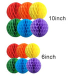 Rainbow Paper Honeycomb Balls,12 Pack Colourful Hanging Tissue Pom Poms For Birthdays,Weddings,Fiesta,Home Party Decoration