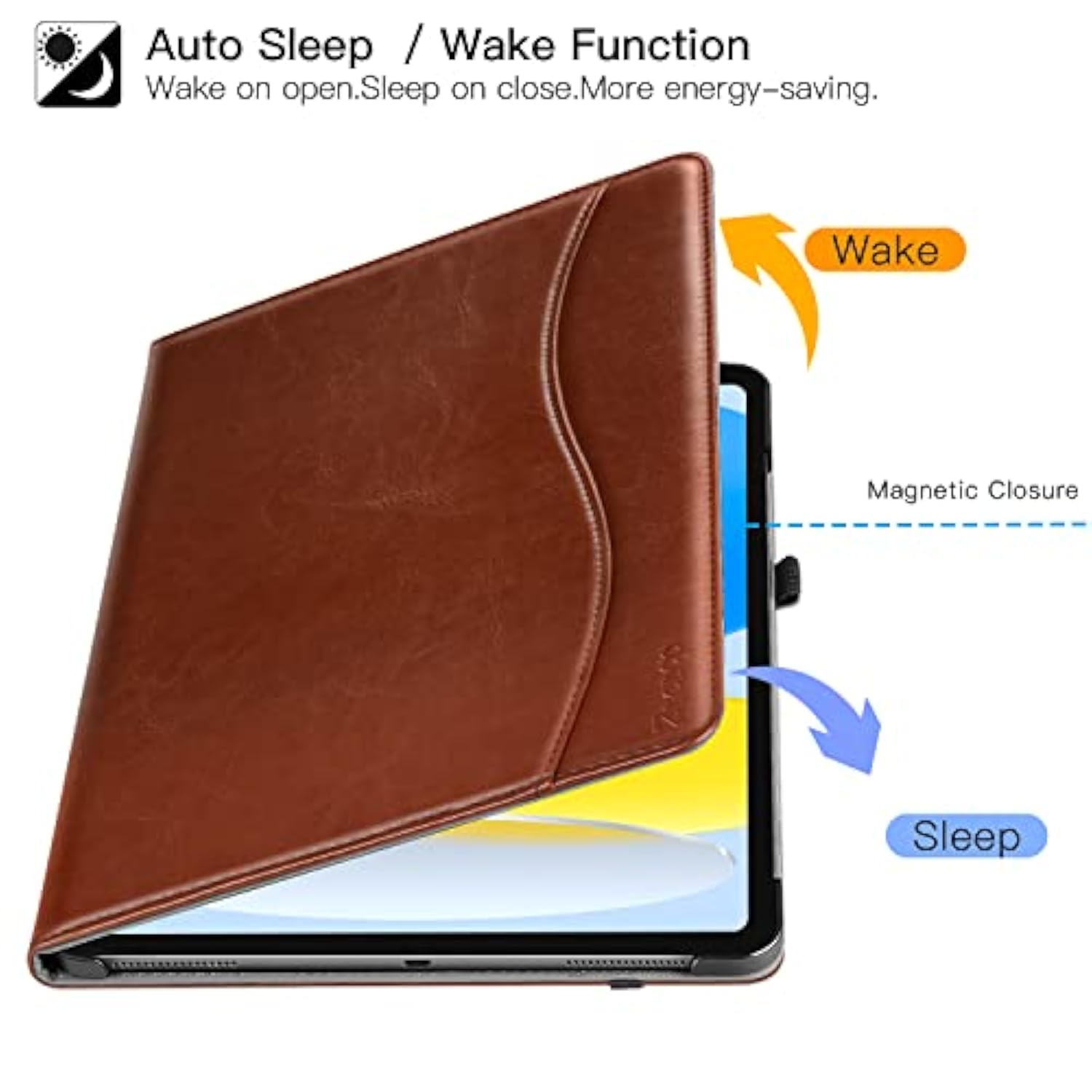 For New Ipad 10Th Generation Case 10.9 Inch 2022, Premium Pu Leather Business