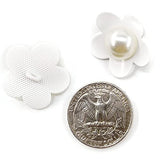Cute White Flower Shank Sewing Buttons 20 Pcs - 25Mm, 1"