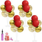 Red And Gold Balloon Stand Centerpiece Table Decorations For 49Ers Party Birthday Graduation Wedding Mother'S Day Anniversary Christmas New Year'S Eve Party Decorations(Red Gold Set4)