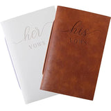 2 Pcs Wedding Vow Books His And Hers Vow Books Vow Notebook For Wedding Vows Journal Wedding Day Officiant Book 5.9 X 3.9 Inch, Bridal Shower Gifts, Wedding Keepsake, 50 Pages/Pcs (White, Brown)