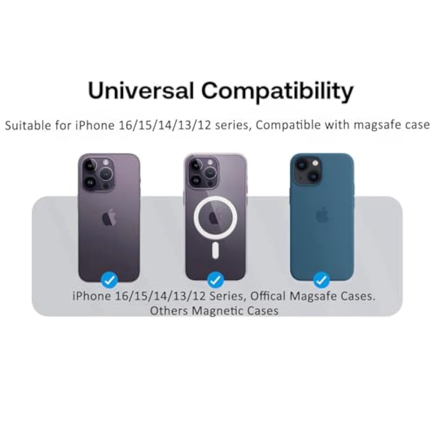 Magnetic Finger Phone Grip For Magsafe Stand, Phone Grip Strap Holder As Kickstand, Magnetic Phone Grip Holder, For Iphone 16 15 14 13 12 Series, Clear