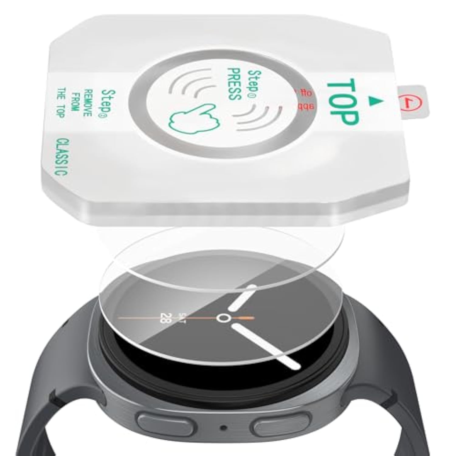 FINTIE 2 Pack Tempered Glass Screen Protector Compatible with Samsung Galaxy Watch 8 44mm 2025 with Auto-alignment Installation Frame