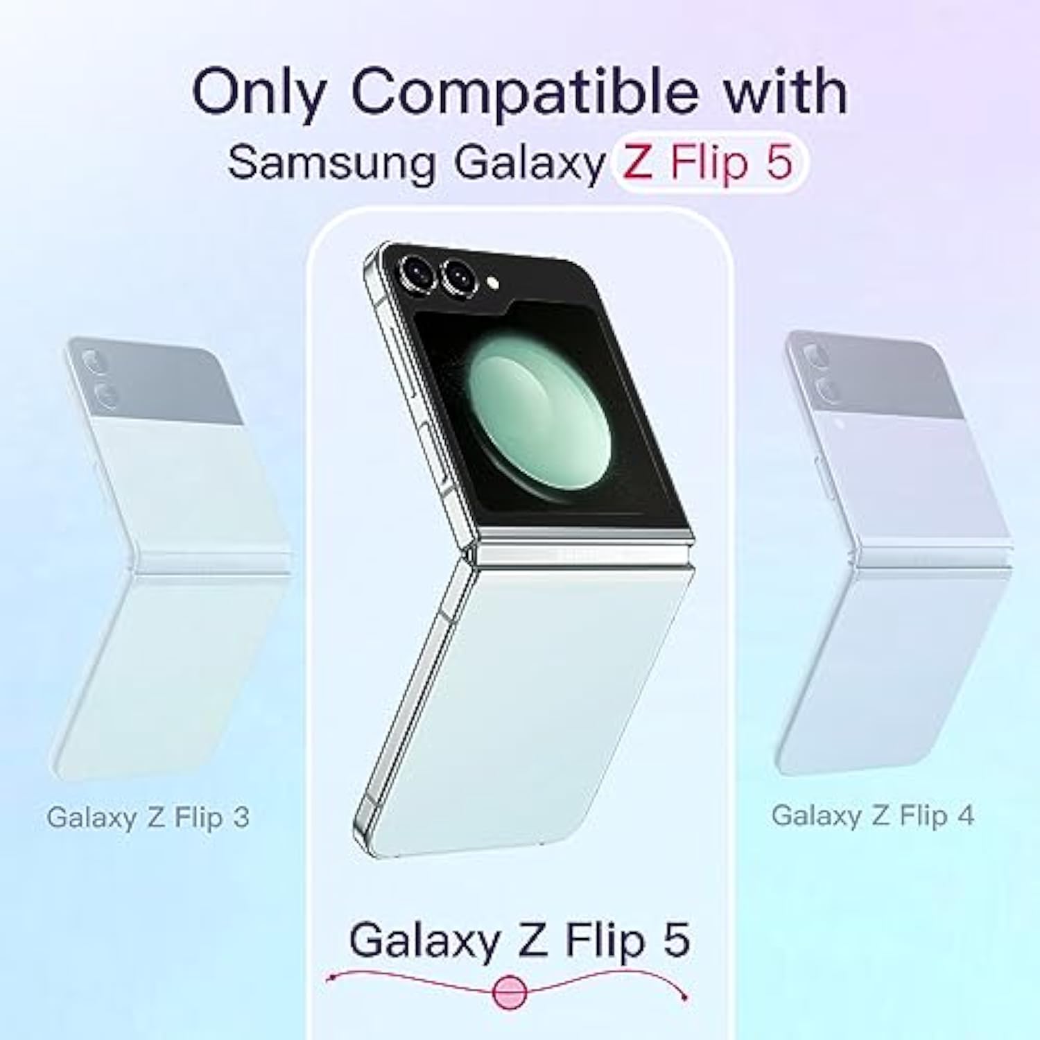 JETech Magnetic Case for Samsung Galaxy Z Flip 5 Compatible with MagSafe Accessories, Transparent Hard PC Protective Phone Cover, Anti-Scratch (Clear)