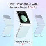 JETech Magnetic Case for Samsung Galaxy Z Flip 5 Compatible with MagSafe Accessories, Transparent Hard PC Protective Phone Cover, Anti-Scratch (Clear)