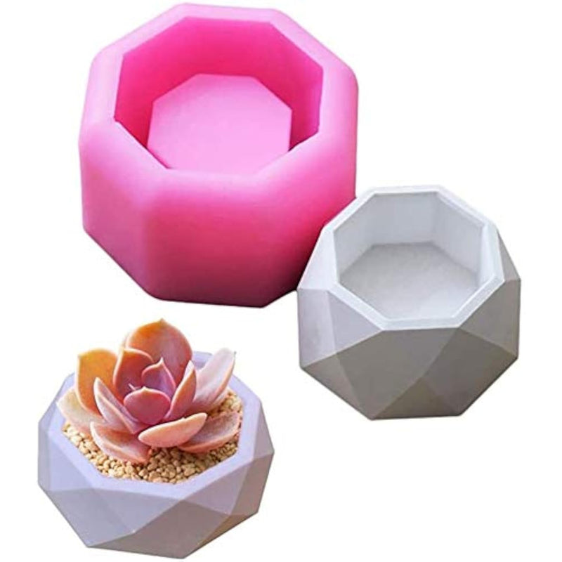 Flower Pot Silicone Mold,Diy Succulent Plants Concrete Planter Vase Gypsum Cem