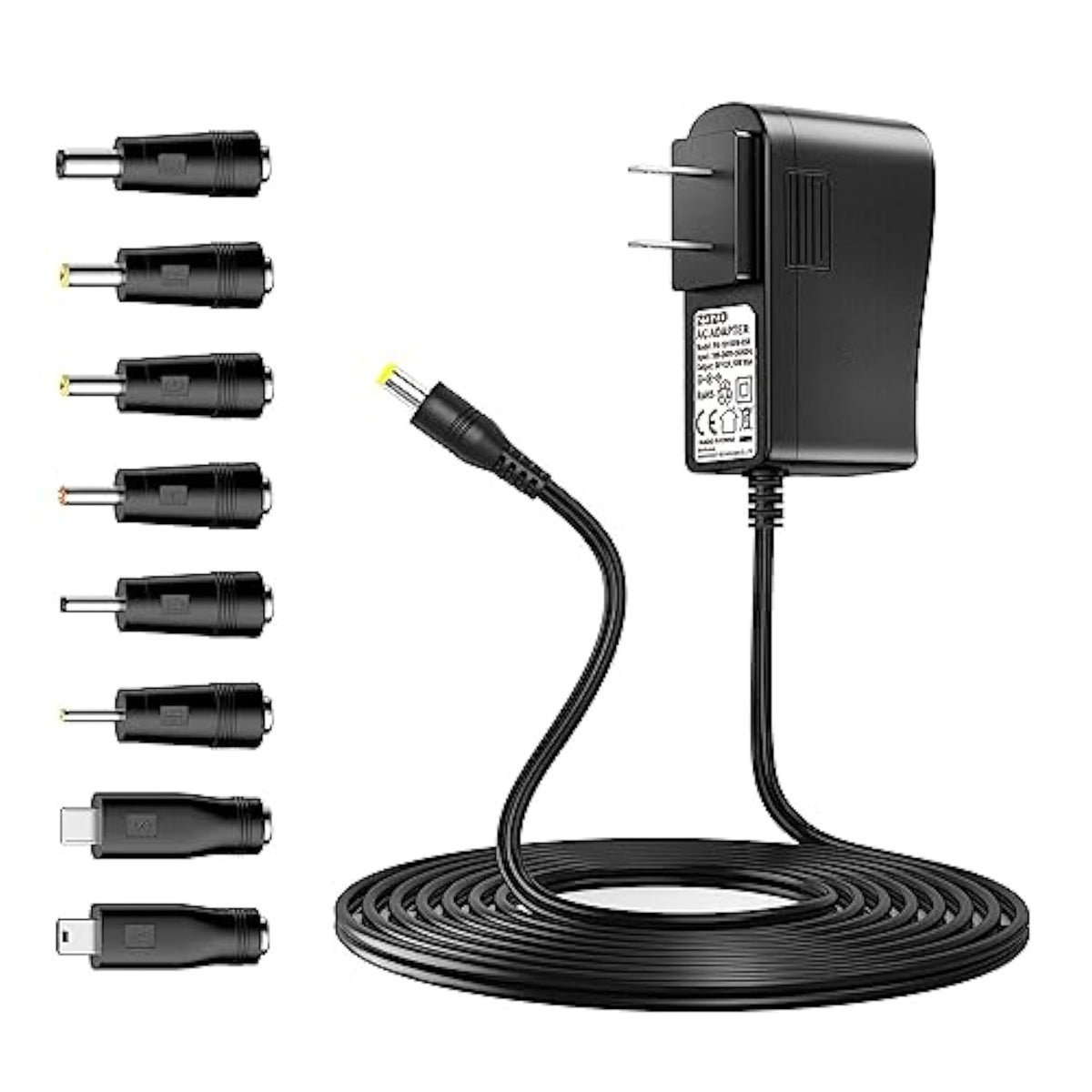 10W 5V 2A Ac/Dc Adapter Replacement 5Volt 2Amp Power Adapter Cord Charger Multi Tips For Tablet Webcam Router Toys Recorder Tv Box Usb Hub Bluetooth Speaker And More Dc 5V Devices