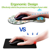 Ergonomic Mouse Pad With Wrist Support, Cute Mouse Pads With Nonslip Pu Base For Home Office Working Studying Easy Typing & Pain Relief Beautiful Floral