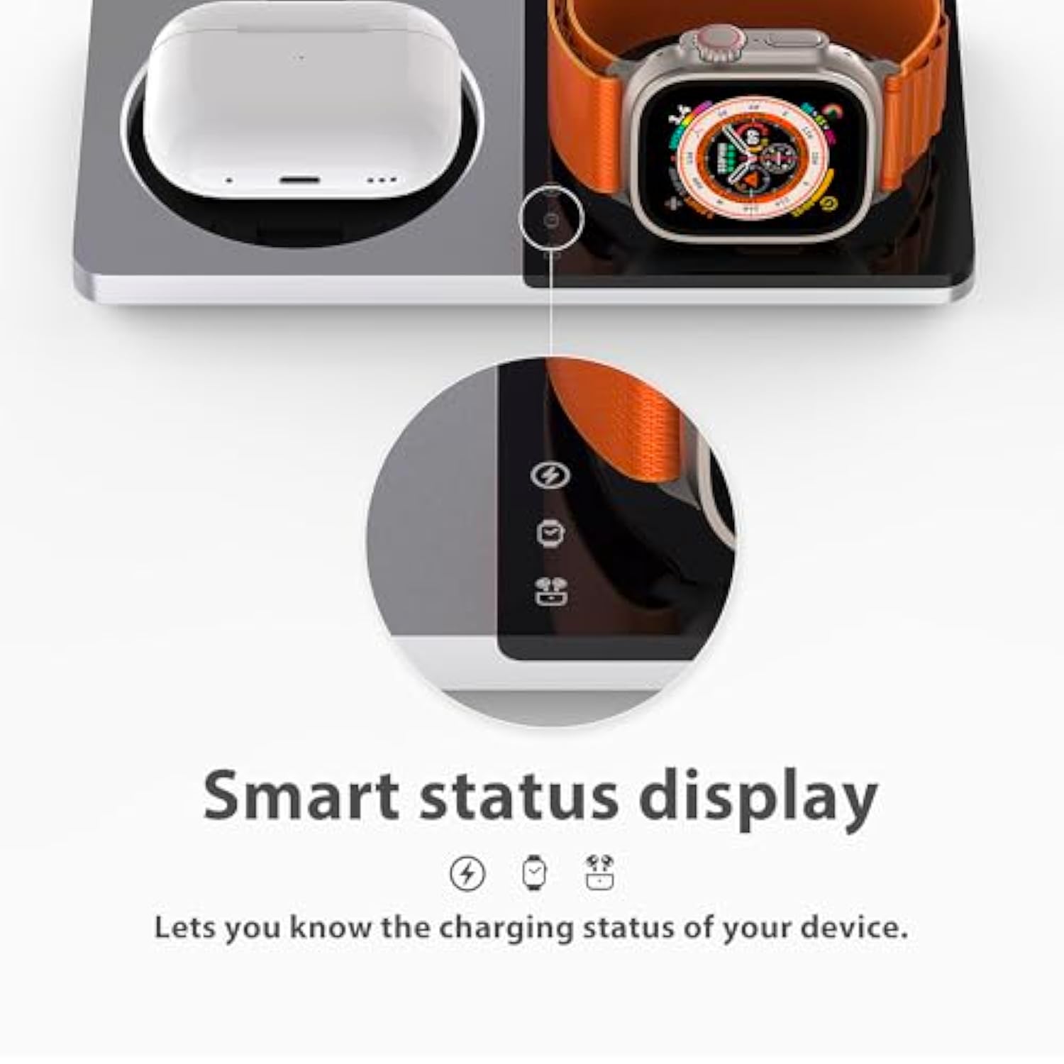 3 In 1 Charging Station For Apple Devices: Mag-Safe Charger Stand Fast Charging, Wireless Charger For Iphone 16/15/14/13/12 Series, Apple Watch Series 1-9/Ultra, Airpods Pro,30W Usb Charger (Silver)