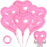 32 Inch Giant Heart Balloons,6 Pcs Heart Shape Foil Balloons Love Balloon Valentine Balloon For Birthday Party Wedding Engagement Party Baby Shower Valentine Day Decorations (Pink)
