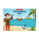 Happy Columbus Day Backdrops 47 * 71 Inches Holiday Party Photography Background Indoor Outdoor Festival Photo Banner Booth Props Wall Decoration