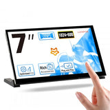 Luckfox Touchscreen For Raspberry Pi,7 Inch Hdmi 1024X600 Portable Monitor Compatible With Raspberry Pi 5/4/4B/3/3B/Zero 2 W/All Pi Version,Plug & Play Lcd Ips Display With Stand
