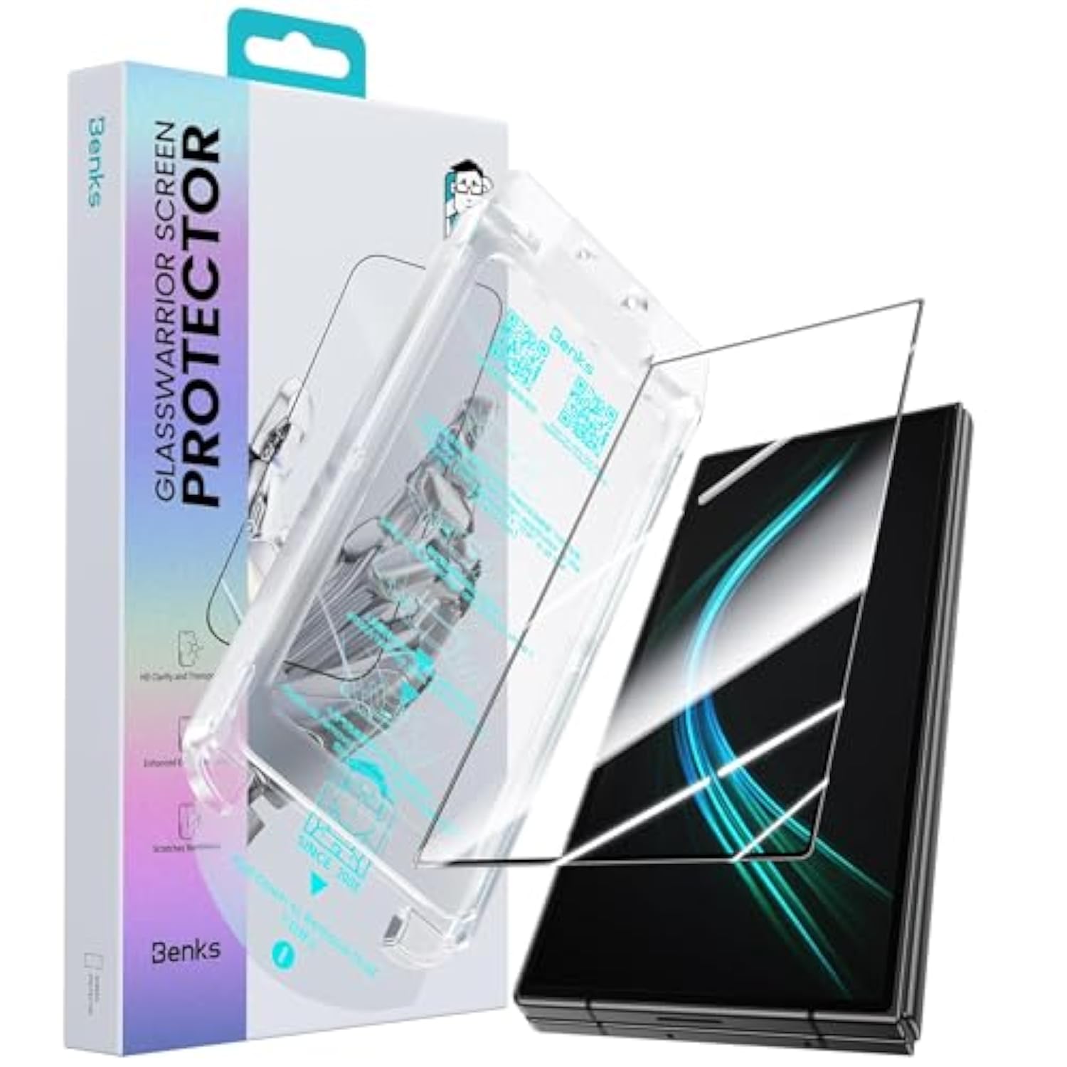Glasswarrior Ar Screen Protector For Samsung Galaxy Z Fold 7, 9H+ Shatterproof [Military-Grade Protection], Superior Scratch Resistance Anti-Reflective Tempered Glass Screen Protector