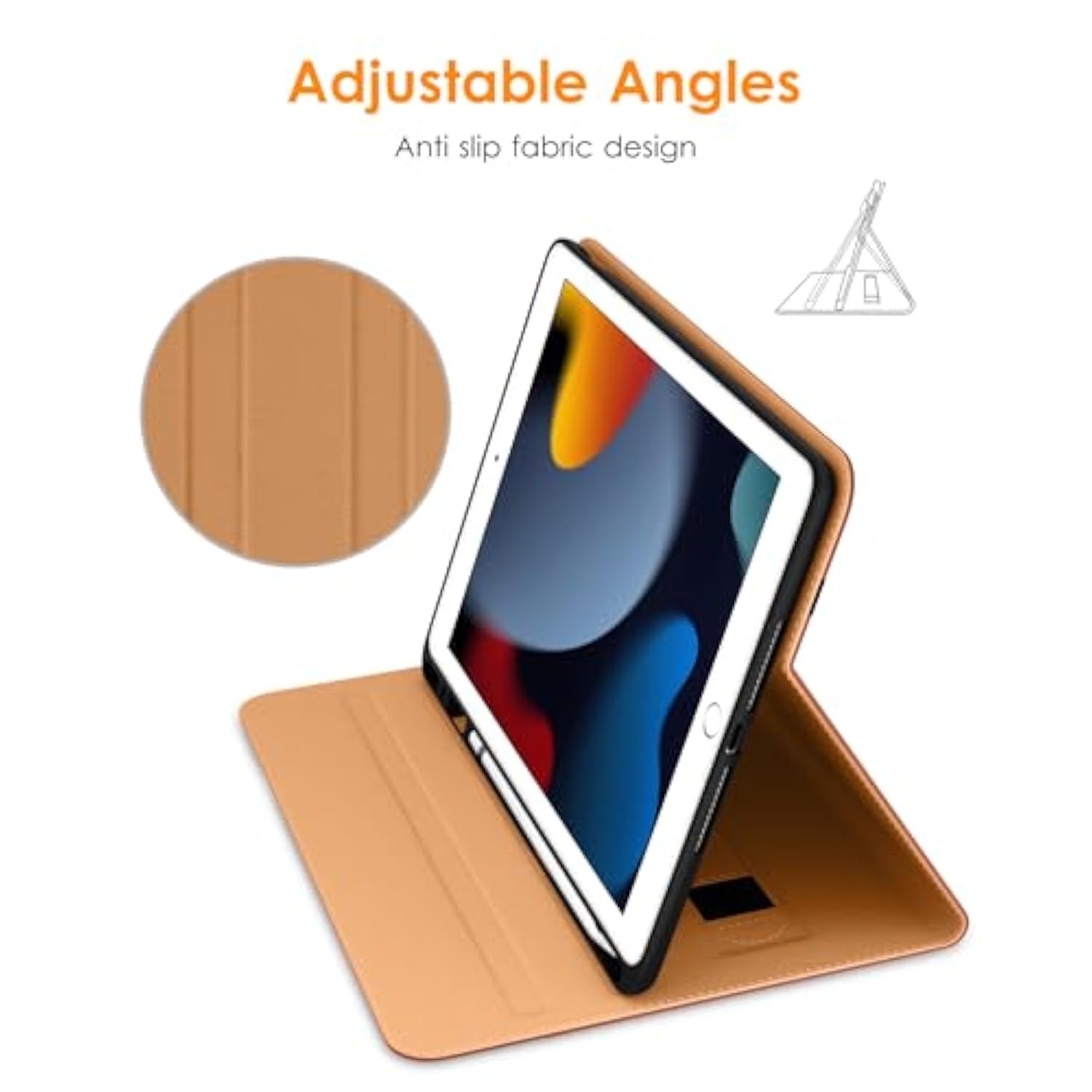 For Ipad 9Th/8Th/7Th Generation 10.2 Inch Case 2021/2020/2019, Premium Leather Business Folio Stand Cover With Pencil Holder - Auto Wake/Sleep And Multiple Viewing Angles, Dark Brown