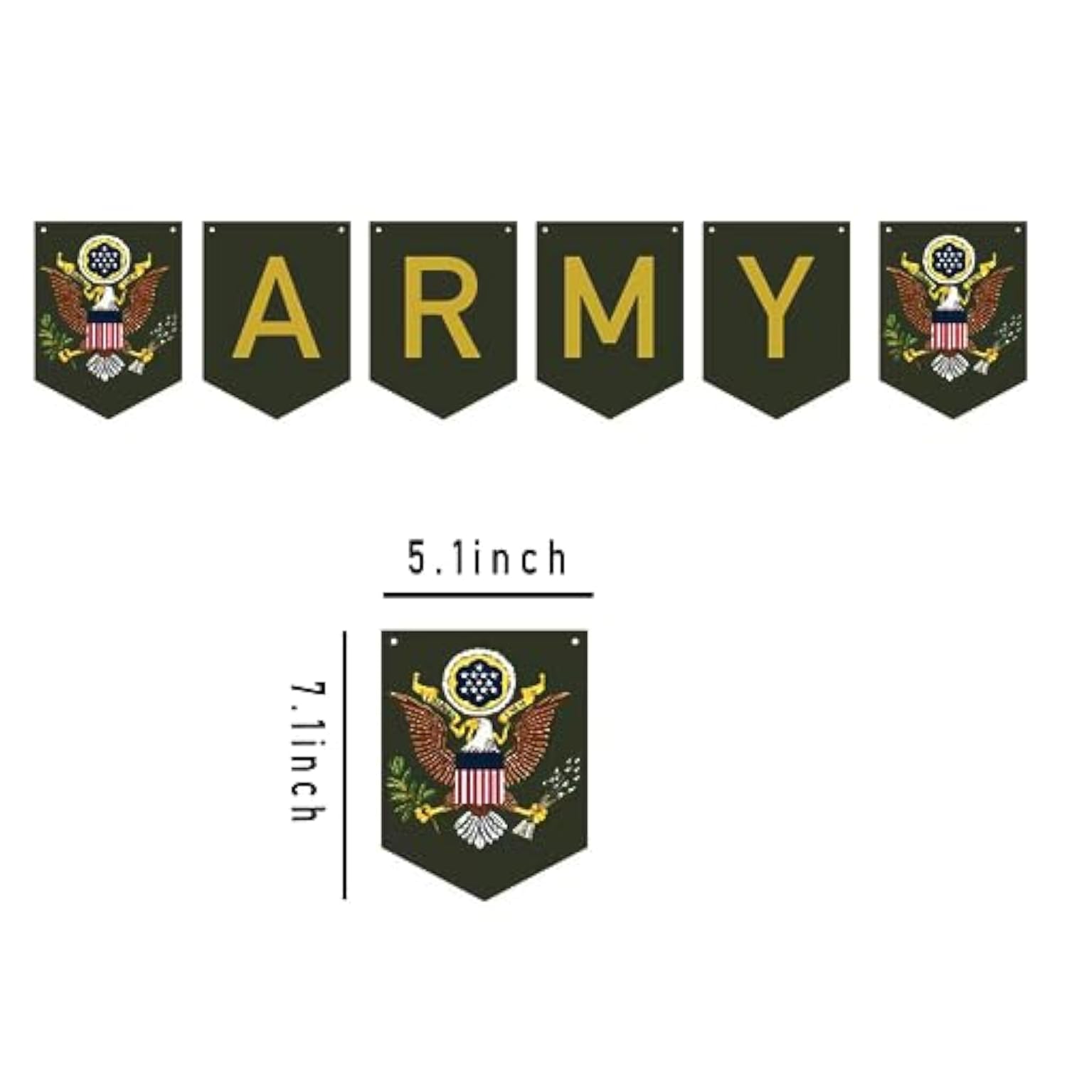 Military Army Party Decoration Banner,Memorial Day Independence Day Veterans Day Patriotic U.S Army Theme Party Decoration Supplies (Army)