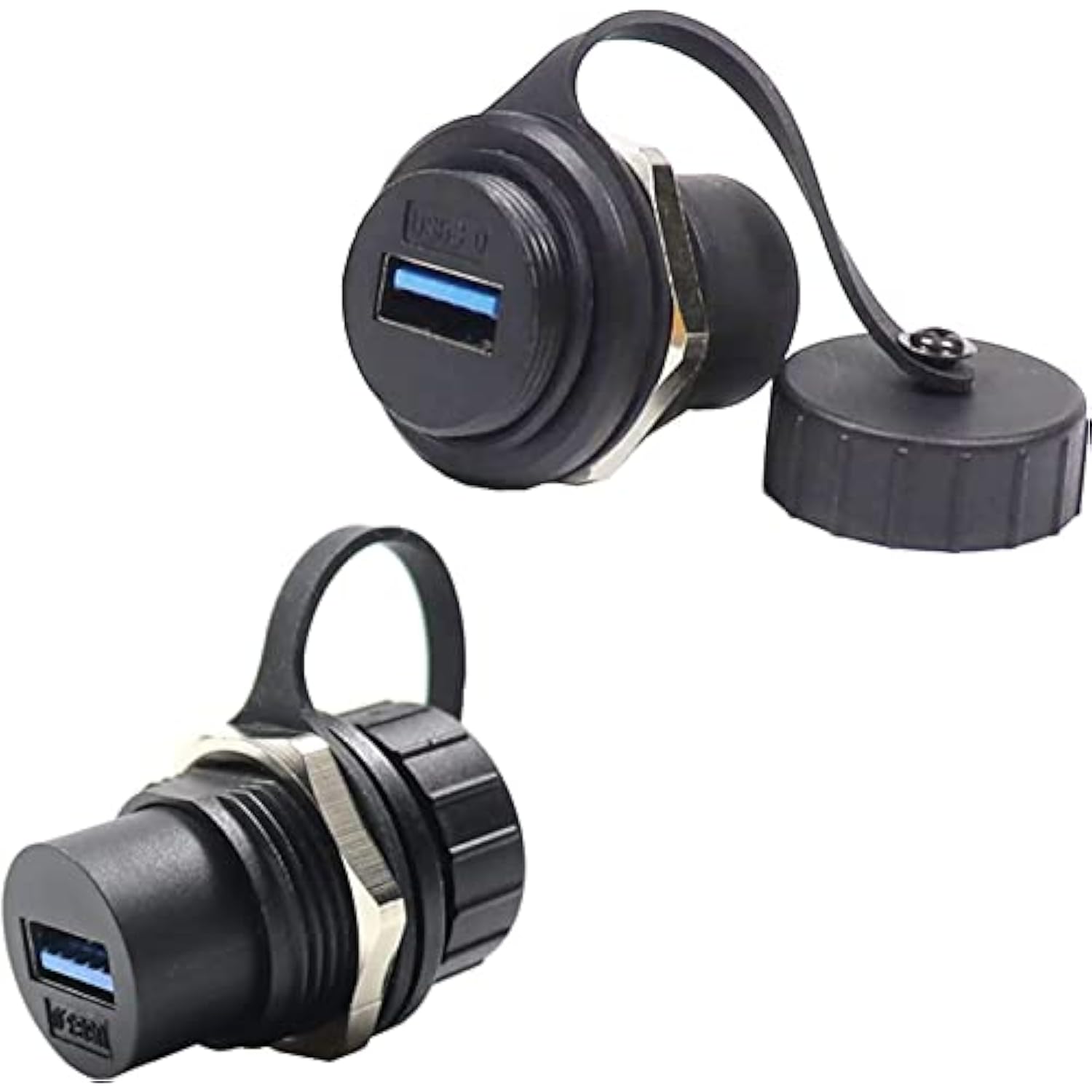 2Pcs Waterproof Usb 3.0 Panel Mount Coupler, Ip67 Usb Pass Through Connector,