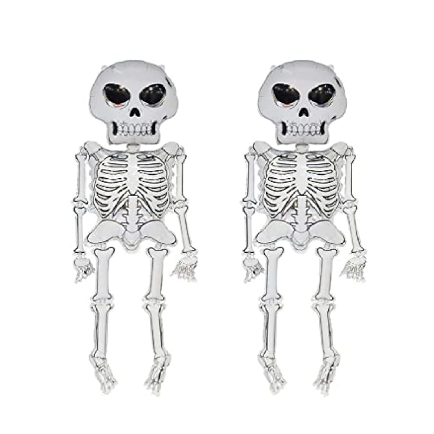2Pcs 62.2" Jumbo Skeleton Skull Foil Balloons - Spooky Halloween Party Decorations