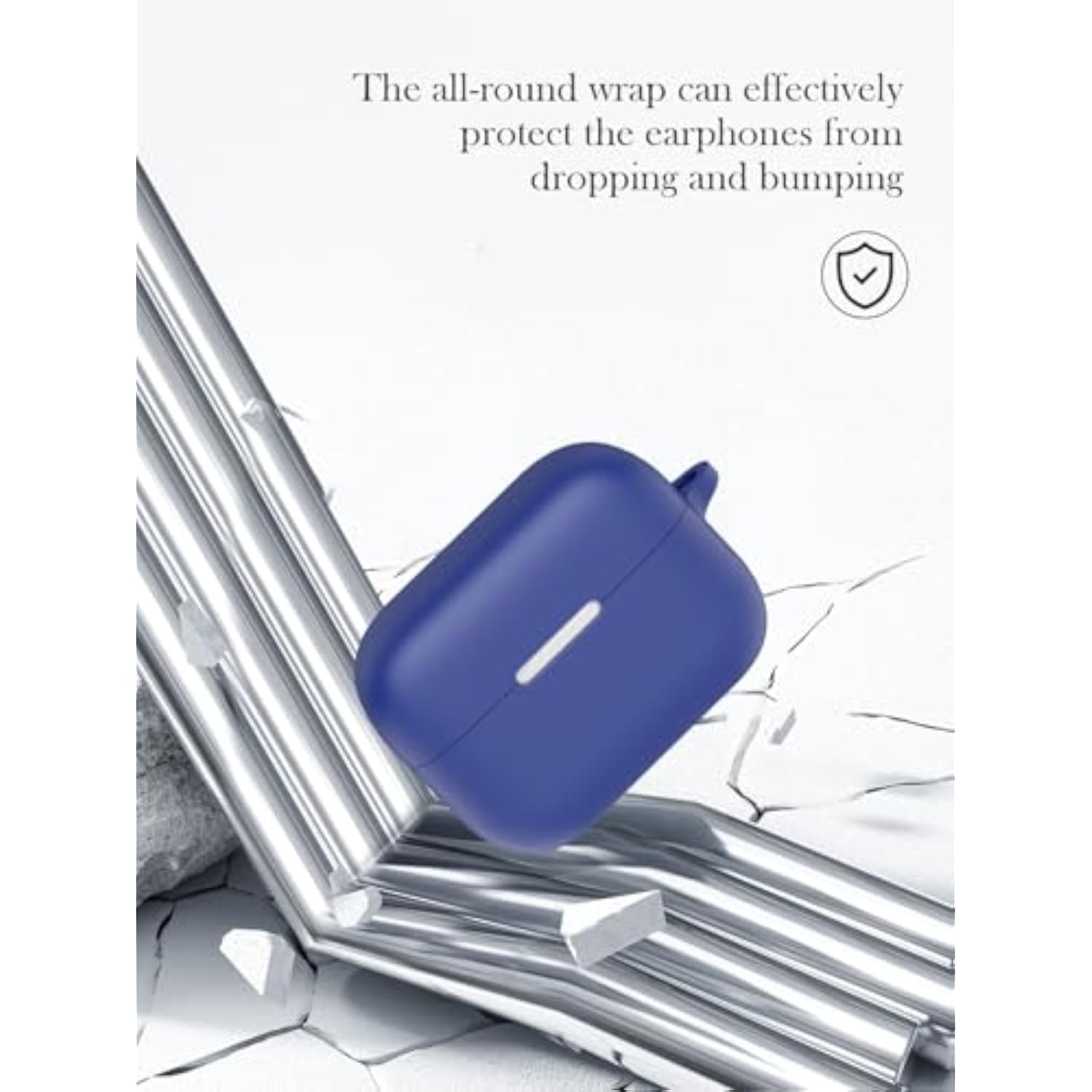 Anker Soundcore AeroClip Earbuds Protective Case with Keychain & Cleaning Kit & Lanyard, Blue