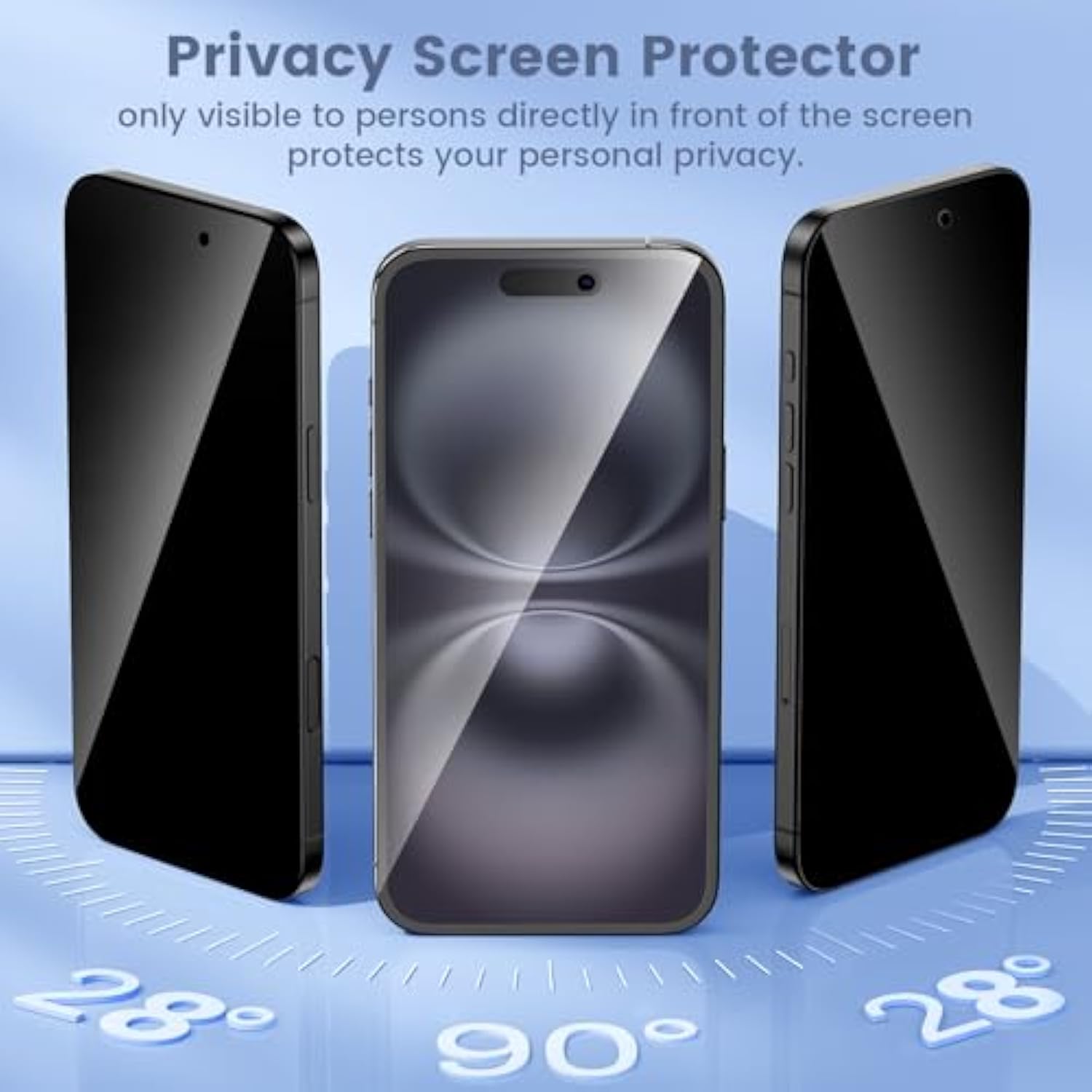 [6 In 1 For Iphone 16 Plus Screen Protector (6.7 Inches), 2 Pack Iphone 16 Plus Front Privacy Screen Protector & 2 Pack Back Screen Protector And Camera Lens Protector, 9H Hardness, Ultra Hd