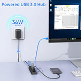 Powered Usb Hub, 8-Port Usb Hub 3.0 Powered Usb Splitter With 2 Fast Charging