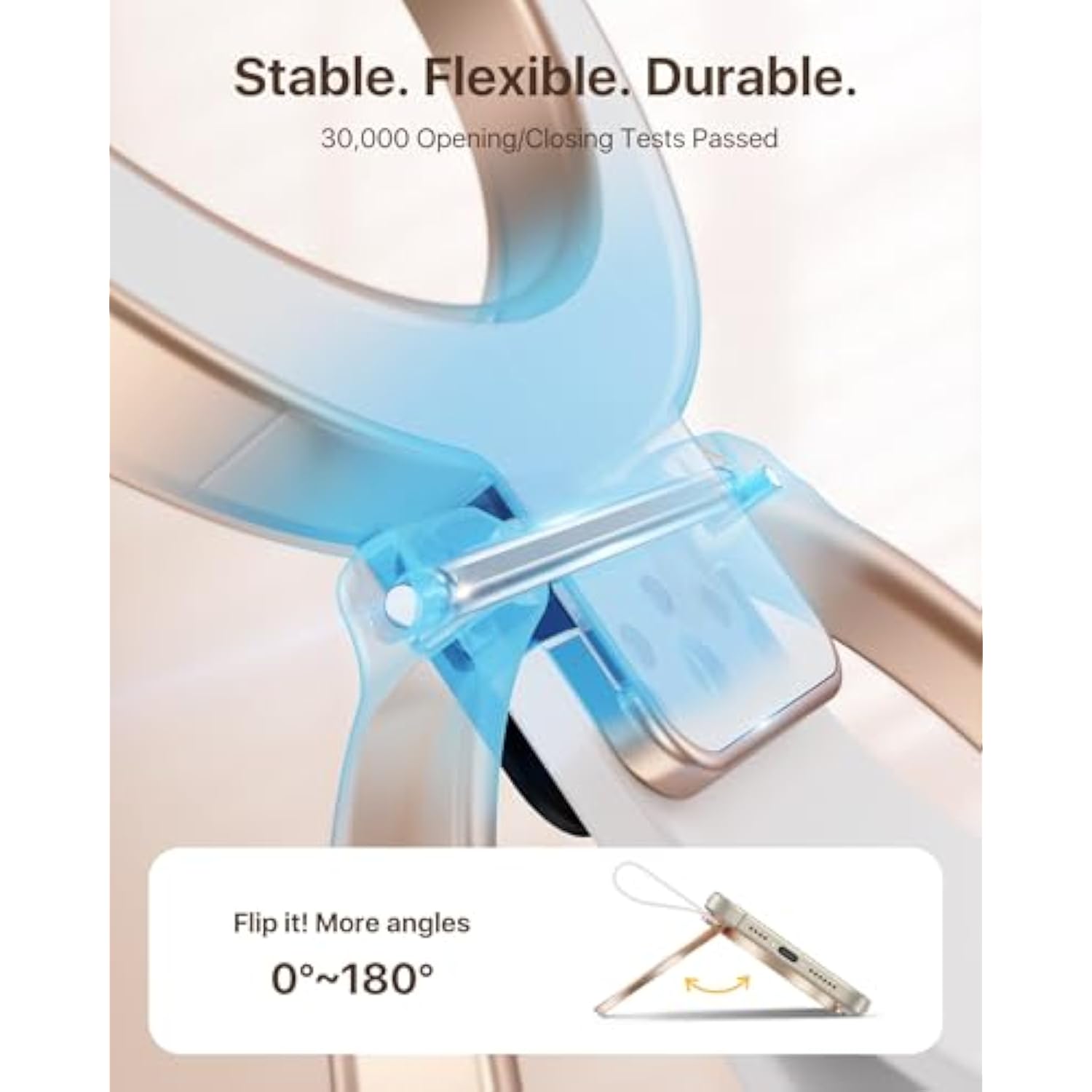[2025 Unrivaled Stability] Magnetic Phone Grip Holder For Magsafe Ring Stand Holder Kickstand Compatible With Magsafe Accessories For 16 Pro Max Plus 15/14/13/12&Android,Rosegold