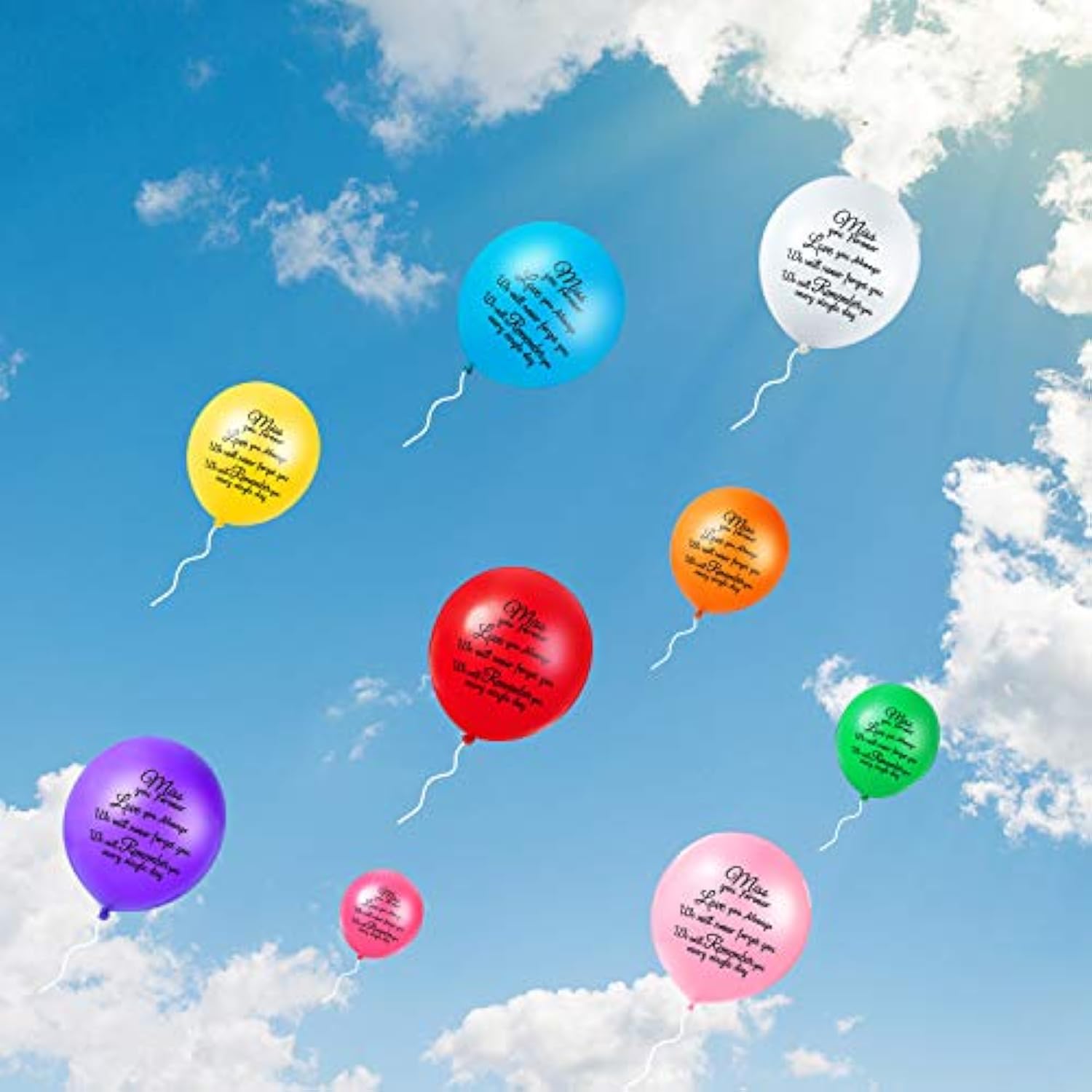 72 Pieces Colorful Memorial Funeral Balloons Remembrance Biodegradable