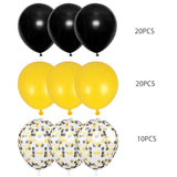 12Inch Yellow Black Balloons With Yellow Black Confetti Balloons Perfect For Party Decorations,Pack Of 50