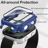 3 Pack Case Compatible With Gabb Watch 3/3E Screen Protector For Kids, Hard Pc Overall Protective Case Bumper With 9H Tempered Glass Cover Accessories, Black+Clear+Blue
