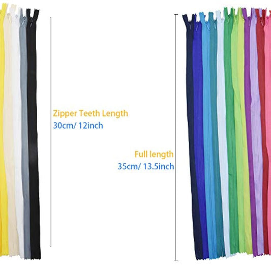 40Pcs 12.5Inch Nylon Invisible Zippers Sewing For Tailor Sewing Crafts