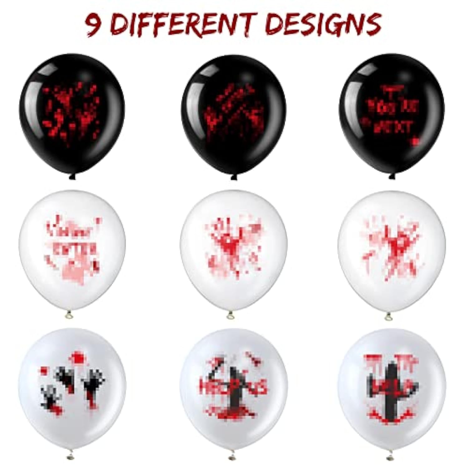 45pcs Halloween Balloons 12 Inch Bloody Handprint Footprint Zombie Latex Party Decor